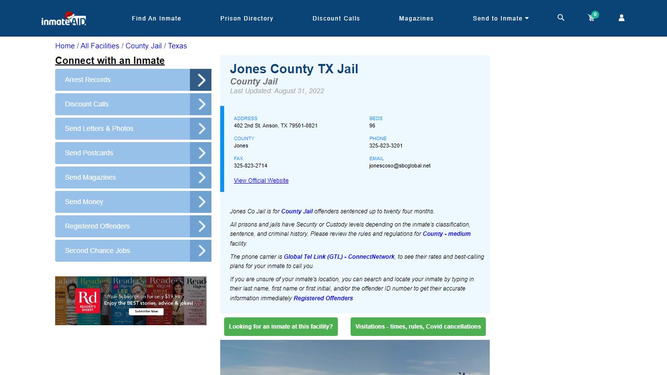 Jones County TX Jail - Inmate Locator - Anson, TX