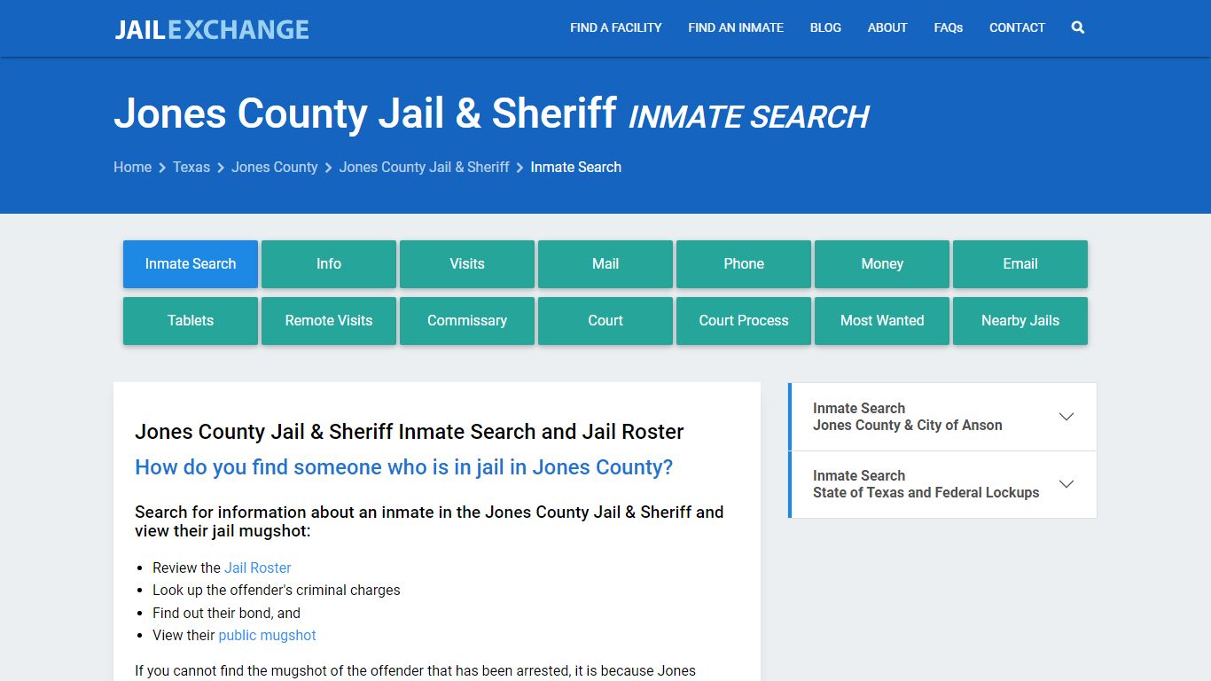 Jones County Jail & Sheriff Inmate Search - Jail Exchange